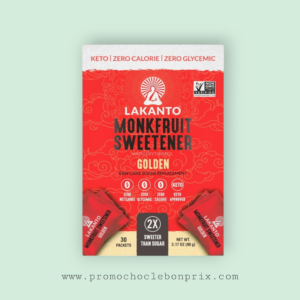 LAKANTO MONKFRUIT SWEETENER 30 PACKETS GOLDEN ERITRITOL KETO