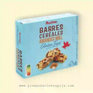 AUCHAN BARRE CÉRÉALES AMANDES MIEL 180G