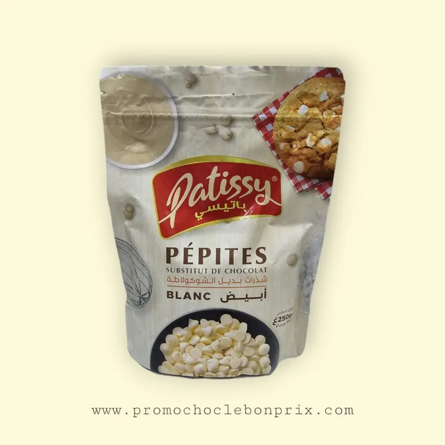 1000021998 PATISSY PÉPITES CHOCOLAT BLANC 250G – Image 1