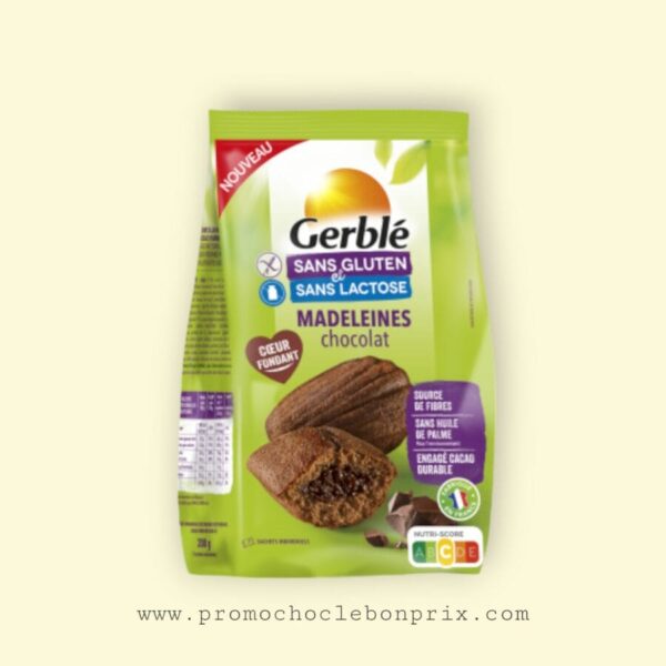 GERBLE MADELEINES CHOCOLAT COEUR FONDANT