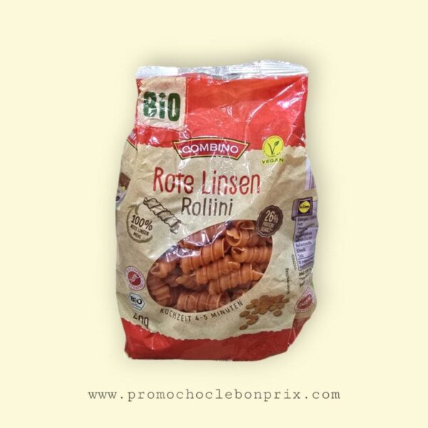 COMBINO PATE FUSILLI LENTILLES ROUGE 250G