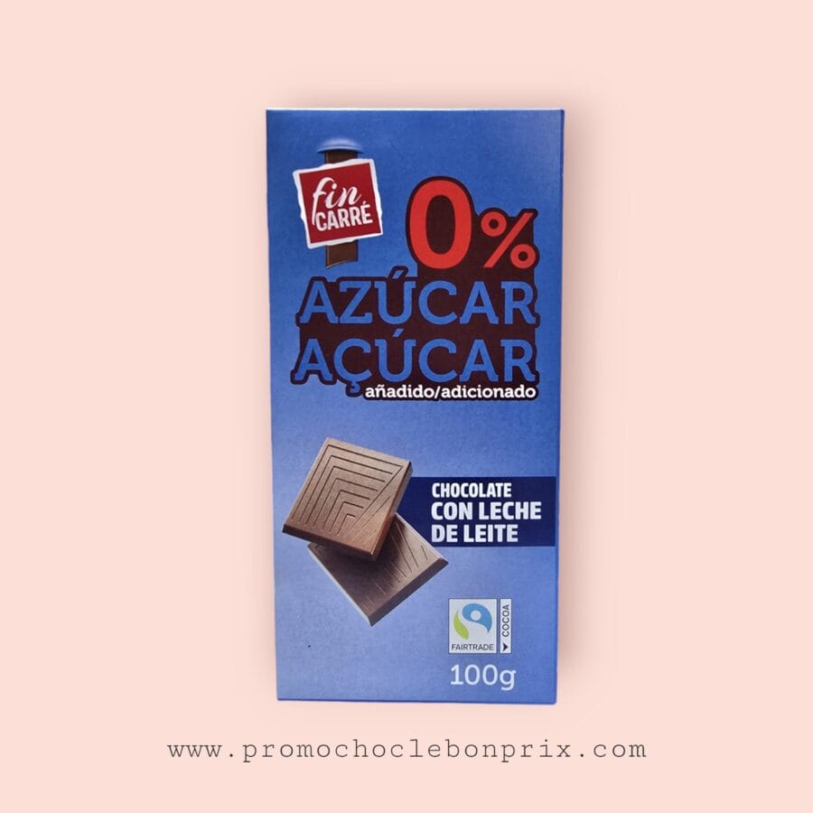 FIN CARRE CHOCOLAT SANS SUCRE LAIT