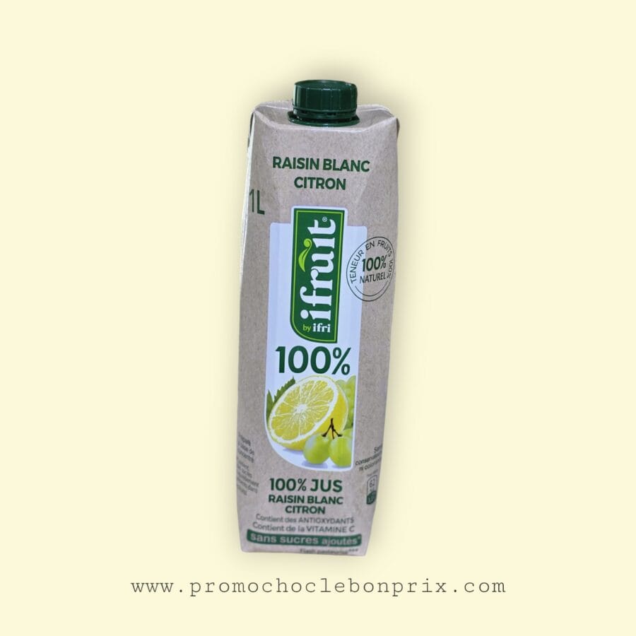 IFRUIT 100% TETRA 1L RAISIN BLANC CITRON