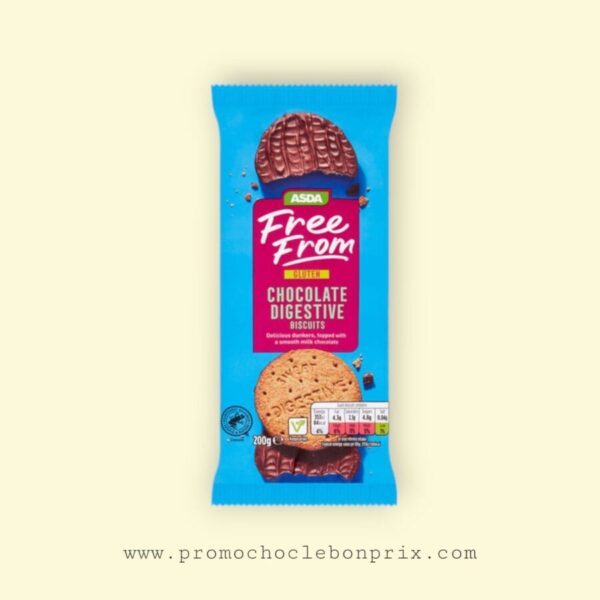 ASDA FREE FROM CHOCOLAT DIGESTIVE 200G