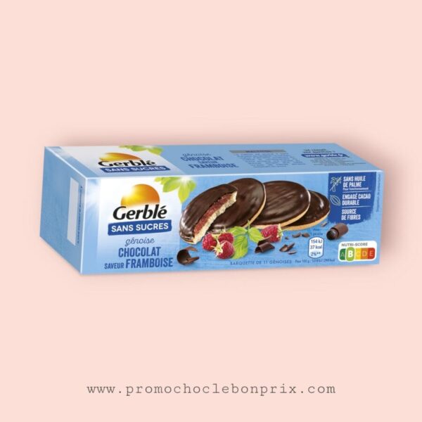 GERBLE SANS SUCRE CHOCOLAT FRAMBOISE 140G.