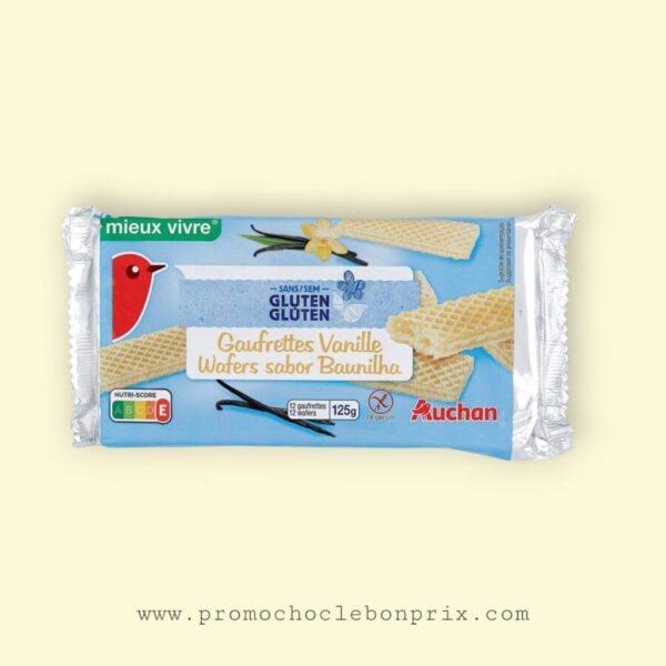 AUCHAN GAUFRETTE SANS GLUTEN VANILLE