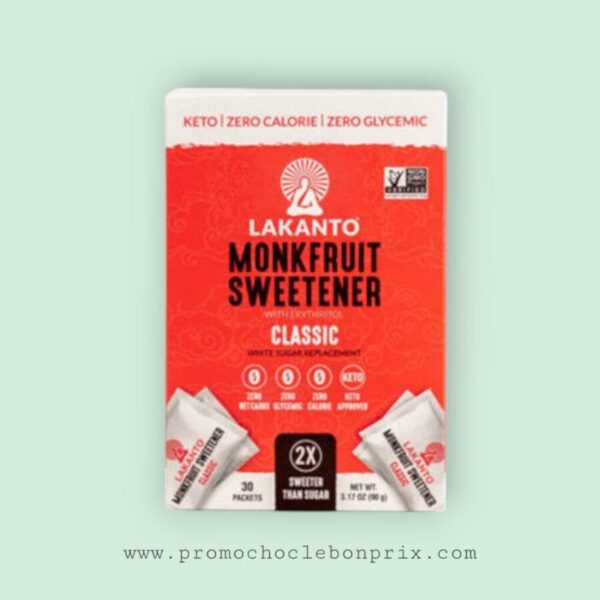 LAKANTO MONKFRUIT SWEETENER 30 ERITRITOL PACKETS KETO