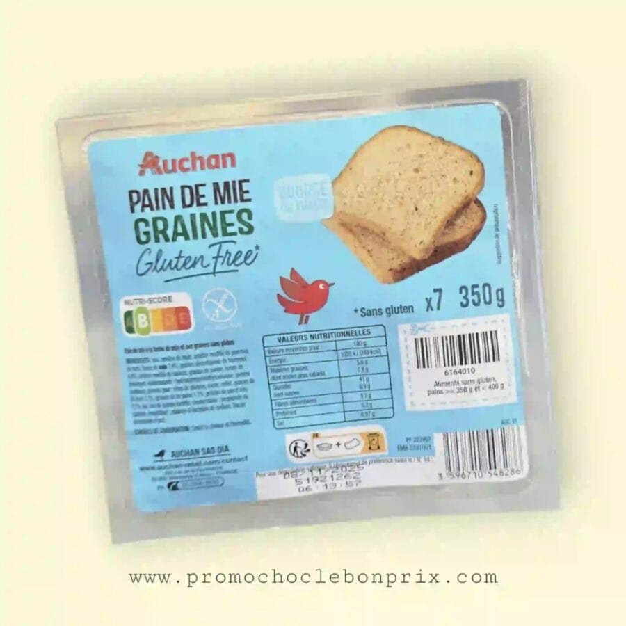 2025/05/1000083121.jpg AUCHAN PAINS DE MIE GRAINES 350G – Image 1