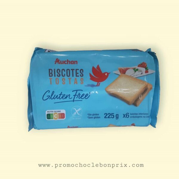 AUCHAN BISCOTTE SANS GLUTEN 225G