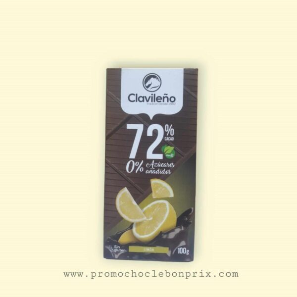 CLAVILENO CHOCOLAT NOIR 72% CITRON