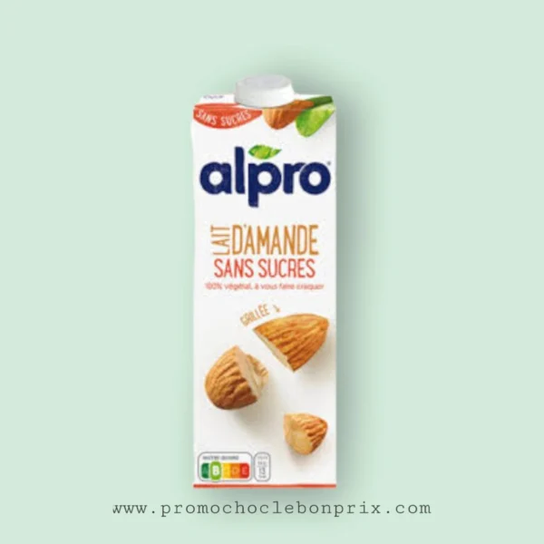 ALPRO  LAIT D'AMANDE SANS SUCRE SANS GLUTEN.