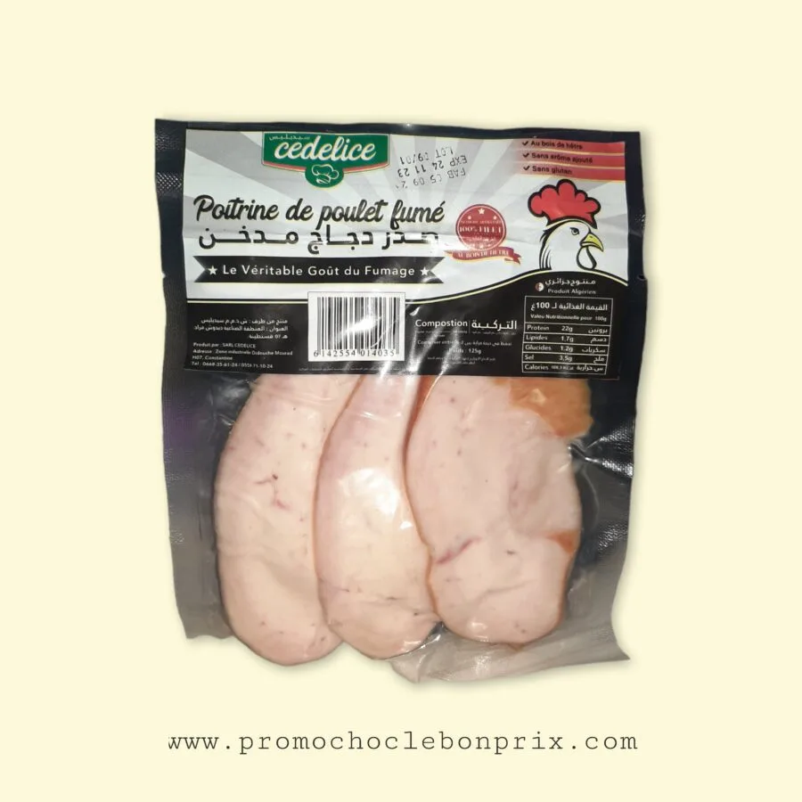 CEDELICE POITRINE DE POULET FUMÉ 125G – Image 1
