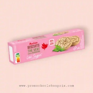 AUCHAN SANS SUCRE BISCUITS THE VERT MANDARINE