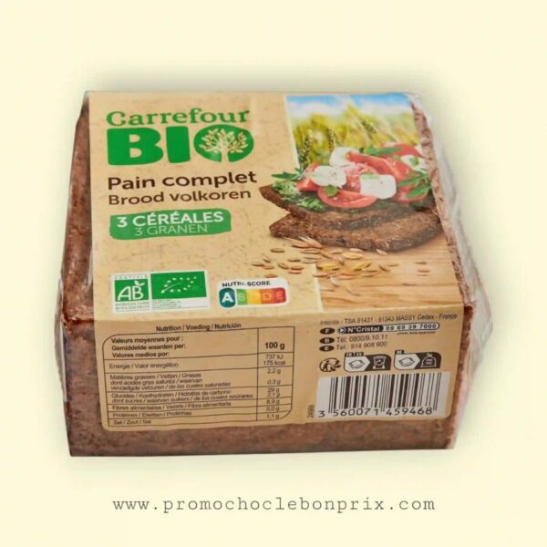 CARREFOUR BIO PAINS COMPLET 3 GRAINES
