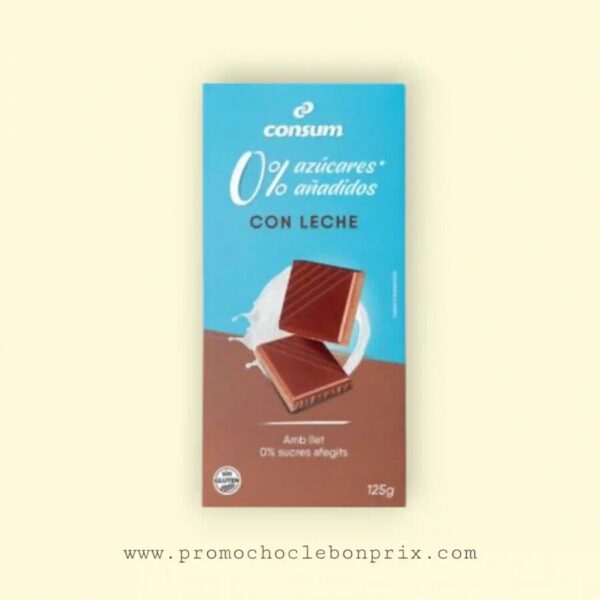 CONSUM CHOCOLAT 125G AU LAIT SANS SUCRE