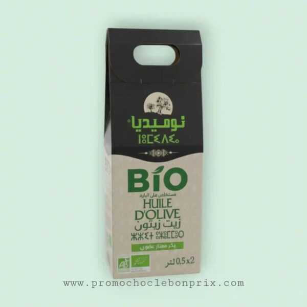 NUMIDIA HUILE D'OLIVE PACK DEUX BOUTEILLES 50CL EXTRA VIERGE BIO