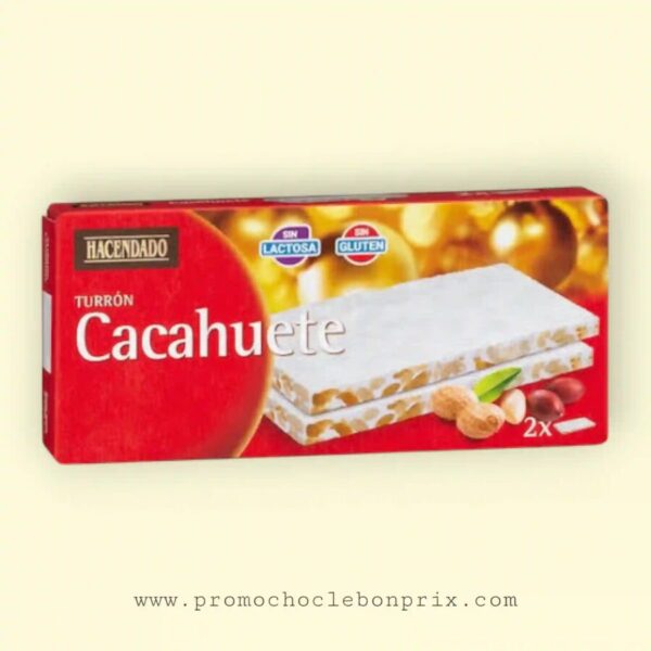 HACENDADO TURRON CACAHUÈTE CROUSTILLANT SANS GLUTEN.