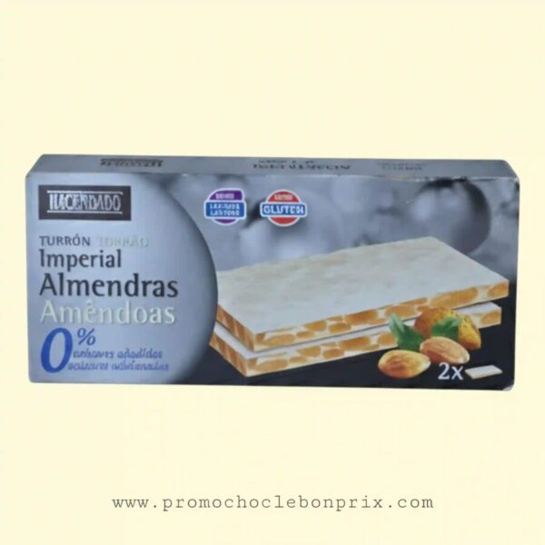 HACENDADO TURRON NOUGAT SANS GLUTEN SANS SUCRE SANS LACTOSE AMANDES NOUGAT