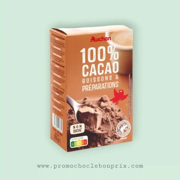 AUCHAN CACAO 100% NON SUCRÉ