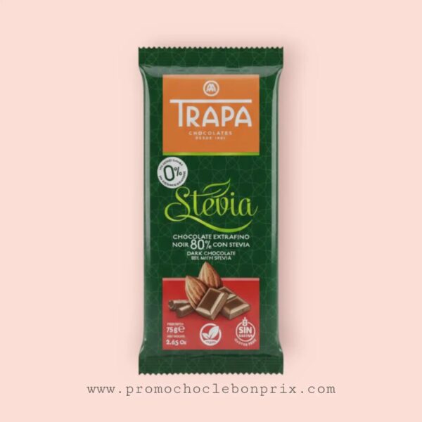 TRAPA CHOCOLAT STEVIA 75G AMANDES
