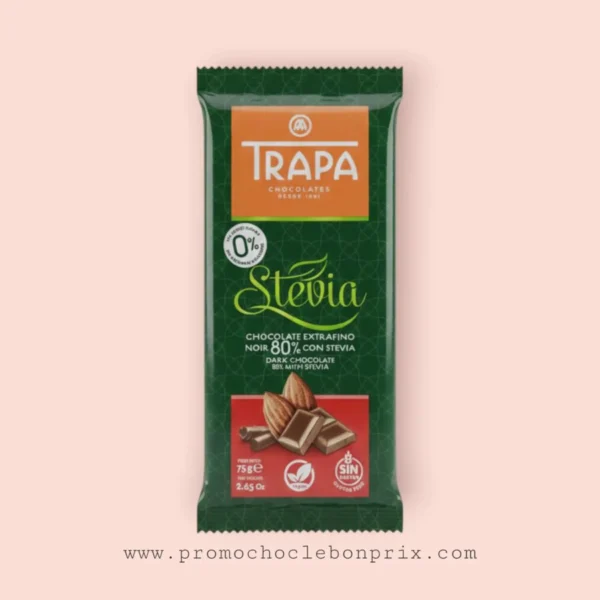 TRAPA CHOCOLAT STEVIA 75G AMANDES