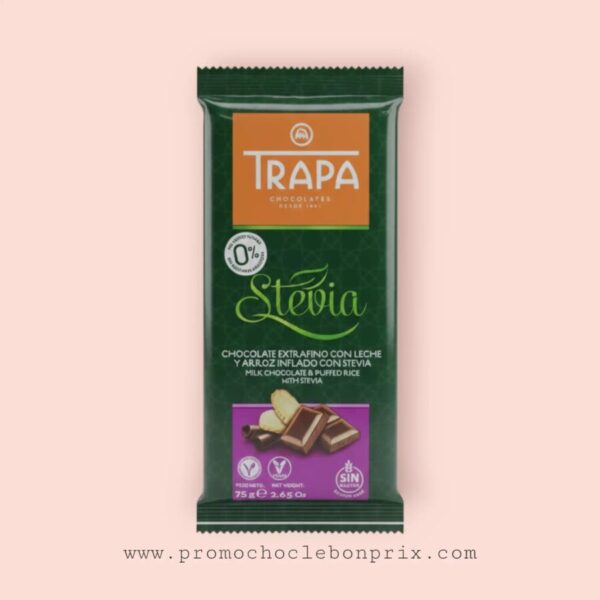 TRAPA CHOCOLAT STEVIA 75G RIZ SOUFFLE