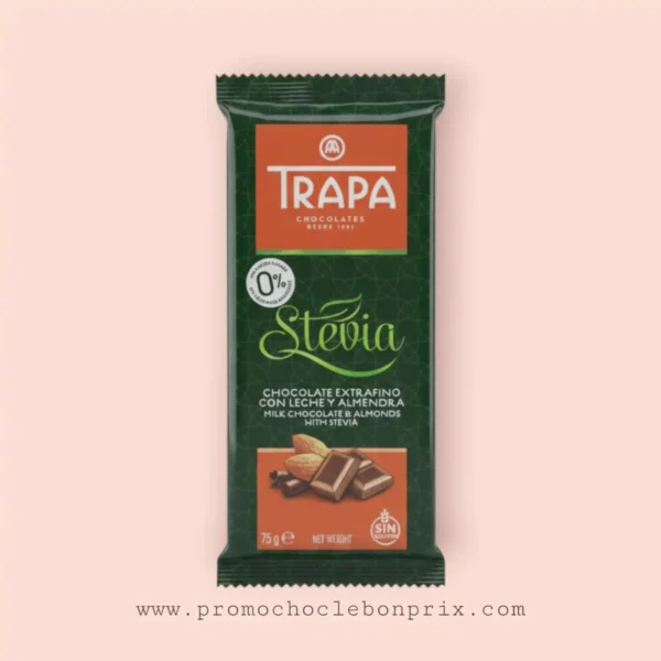 TRAPA CHOCOLAT STEVIA 75G 80% CACAO
