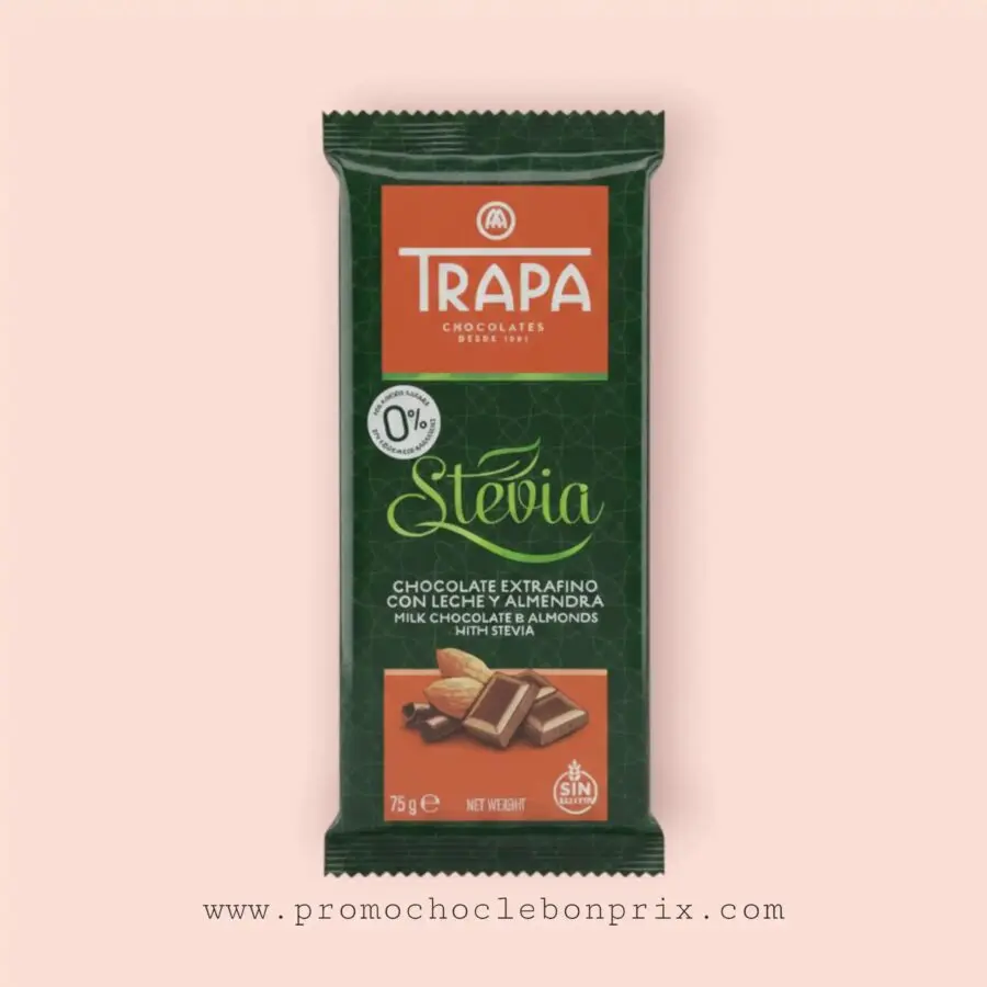 TRAPA CHOCOLAT STEVIA 75G 80% CACAO – Image 1