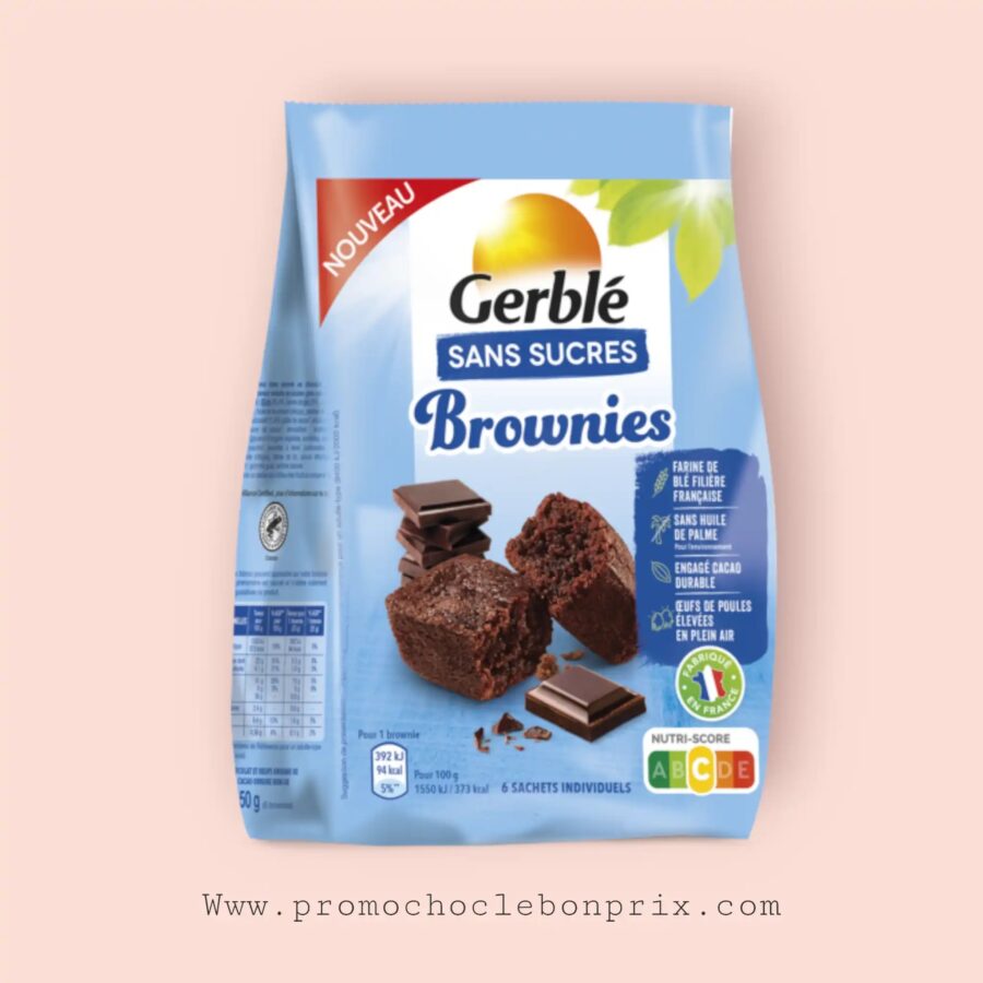 2026/03/1000189633.jpg GERBLE SANS SUCRE BROWNIES CHOCOLAT 150G – Image 1