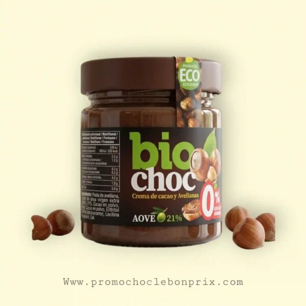 BIO CHOC CREME A TARTINER NOISETTE SANS SUCRE SANS GLUTEN SANS LAIT